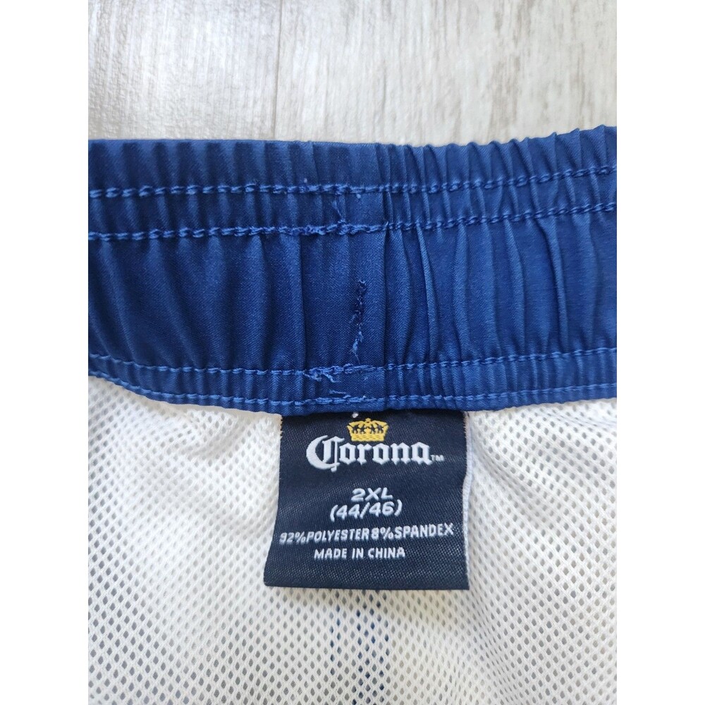 Corona Hawaiian Swim Trunks Blue Yellow Floral Patchwork Mens 2XL Board Shorts - Picture 3 of 8